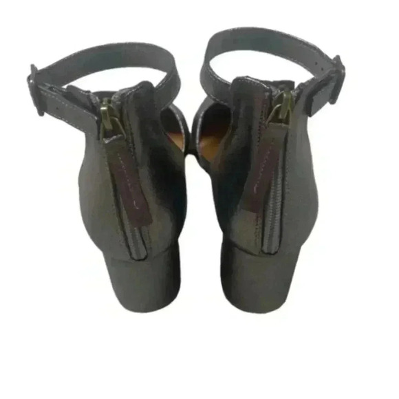 Tallia Block Heel Maurice Size 10 Metallic Pointed Toe Back Zipper Block Heel - Picture 2 of 5